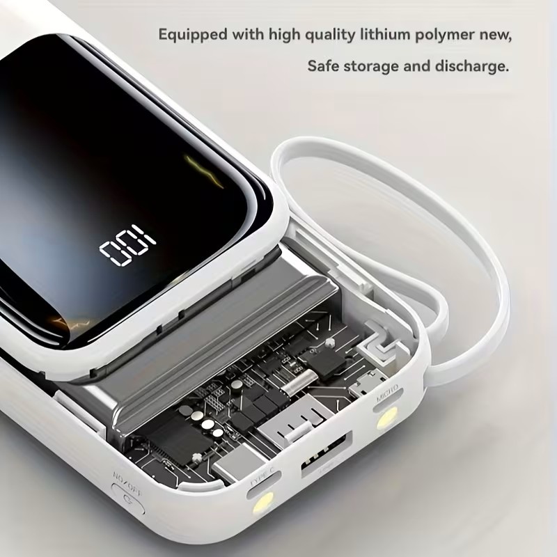 20000mAh Small Power Bank, 20W Charging Portable Power Bank, Slim Portable Charger LED Display, Small External Battery Pack Mobile Phone Charger, Holiday Gifts, Large Capacity, Suitable for Various Electronic Devices