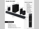 Samsung 5.1 Channel Sound Bar with Wireless Subwoofer Q-Symphony & Dolby Atmos Audio - HW-Q65C/ZA (Renewed)