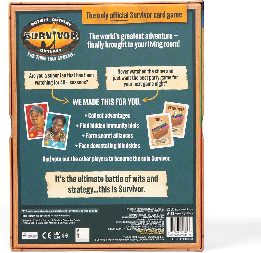 Survivor The Tribe Has Spoken, 3-6 Players, Ages 8+