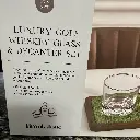 BROOKSTONE LUXURY GOLF WHISKEY GLASS AND DECANTER SET