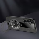  Luxury Sheepskin Phone case with Rotating Stand for Samsung Galaxy S25 Ultra Series - Black 