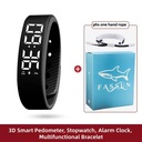 Multi-Functional Minimalist and Stylish Unisex Digital Watch with Alarm, Pedometer, Stopwatch, Luminous Display.- Black 