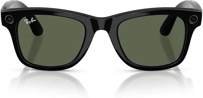 Meta Ray-Ban Wayfarer Large (Gen 2) - Shiny Black, Green lenses 