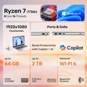 HP 15.6" FHD Touchscreen Business Laptop, 8 Core AMD Ryzen 7 7730U (Up to 4.5 Ghz), 16GB RAM, 512GB PCIe SSD, Privacy Shutter, Numeric Keypad, Windows 11, Wi-Fi 6