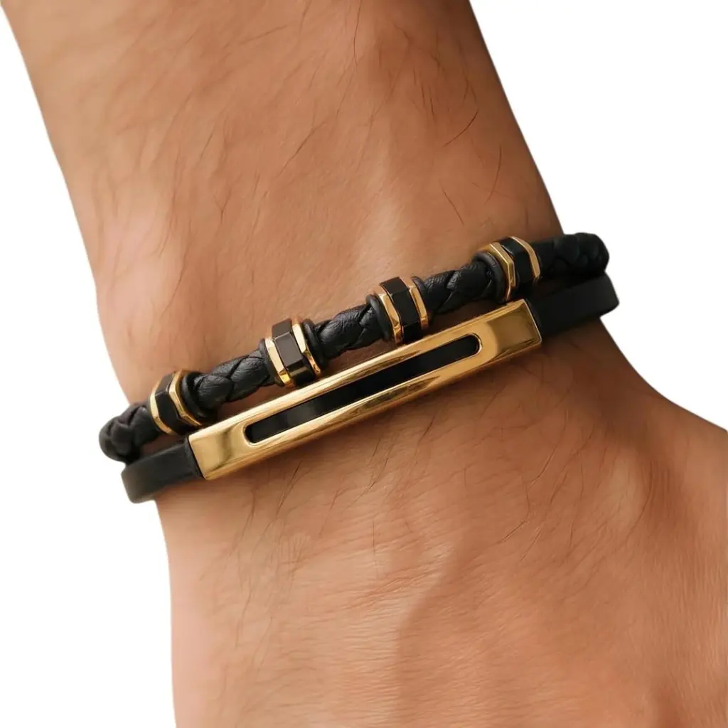 GIORGIO MILANO MEN Double-Strand Leather BRACELET 2055RGBK2