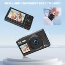5K Digital 80MP Dual Screen Vlogging Camera 16X Digital Zoom Fill Light Includes 32GB Card & 2 Batteries (x9 Black)