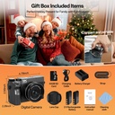5K Digital Camera,75MP Cameras for Photography,WiFi Camara Fotografica,18X Point and Shoot Digital Cameras,Dual Lens Camera, 32GB Card,2 Batteries,