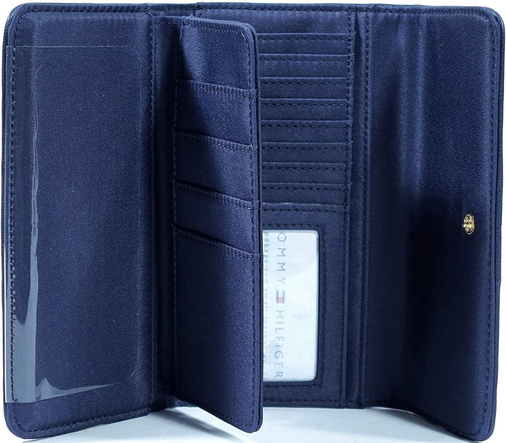 Tommy Hilfiger Women's Zipped Wallet with Multiple Compartments, Blue, Taille unique, American