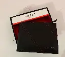 Guess Men's Bifold Wallet Faux Black Red Stitching