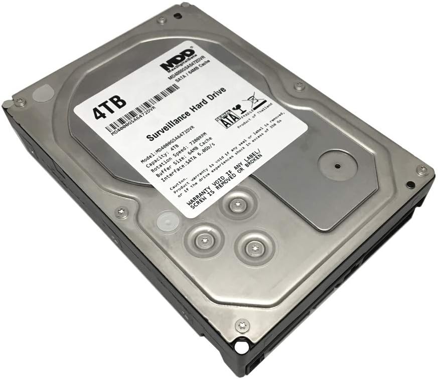  MaxDigitalData 4TB 64MB Cache 7200PM SATA 6.0Gb/s 3.5in Internal Surveillance CCTV DVR Hard Drive (MD4000GSA6472DVR) - w/ 3 months Warranty, Mechanical Hard Disk