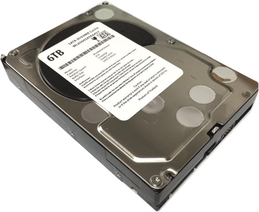 WL 6TB 5700RPM 64MB Cache 5700RPM SATA III (6.0Gb/s) 3.5" Internal Hard Drive (Desktop PC, CCTV DVR, NAS) -