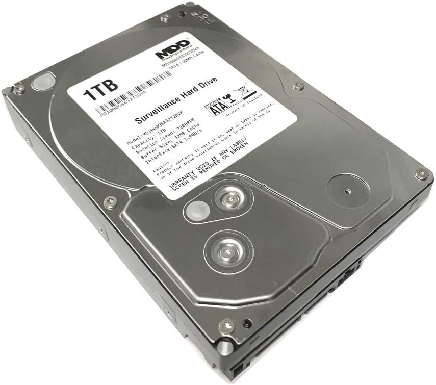 MaxDigitalData 1TB 32MB Cache 7200PM SATA 3.0Gb/s 3.5-inch Internal Surveillance CCTV DVR Hard Drive MD1000GSA3272DVR - w/ 3 months Warranty (Renewed) 