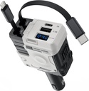 4 in 1 Retractable Car Charger, 127W Car Charger USB C Fast Charge with 2 Cables 
