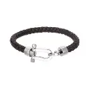 GIORGIO MILANO MEN Braided Leather with Nautical Shackle Clasp BRACELET 1520ST03
