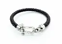 GIORGIO MILANO MEN Braided Leather with Nautical Shackle Clasp BRACELET 1520ST02