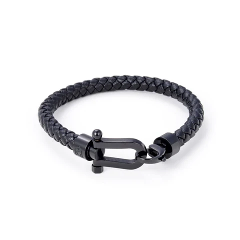 GIORGIO MILANO MEN Braided Leather with Nautical Shackle Clasp BRACELET 1520BK02