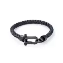 GIORGIO MILANO MEN Braided Leather with Nautical Shackle Clasp BRACELET 1520BK02