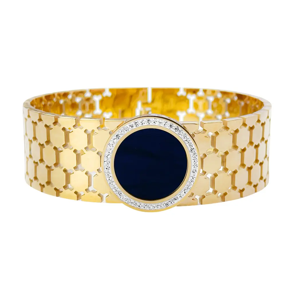 GIORGIO MILANO WOMEN Wide Pattern Bangle with Center Medallion BRACELET W4120SG