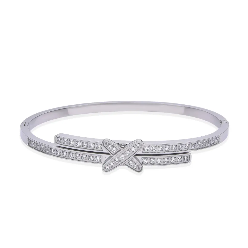 GIORGIO MILANO WOMEN Crystal X Bangle BRACELET W4138ST