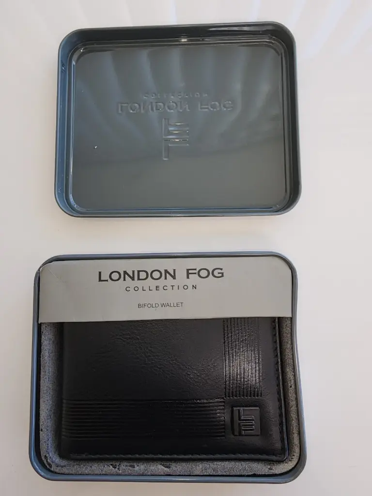 London Fog Men's Leather Bifold Wallet Brown