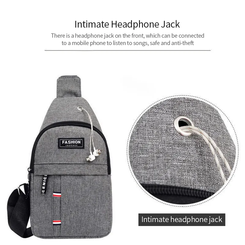 FASHION INSTINCT MEN CROSS BAG GREY