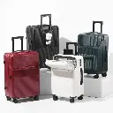 1pc 20 Inch Luggage, Travel Function Boarding Case with Password Lock, Black 