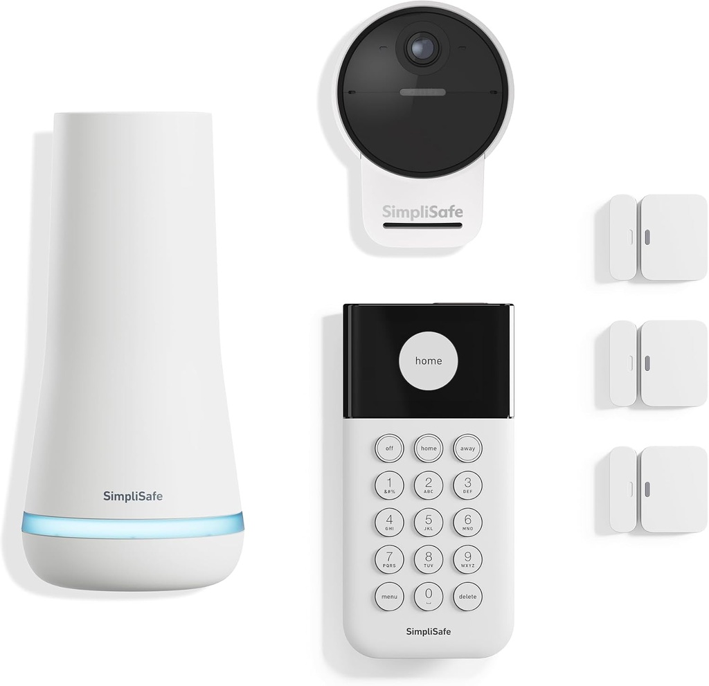 SimpliSafe 6 Piece Wireless Home Security System with Outdoor Camera - Compatible with Alexa and Google Assistant