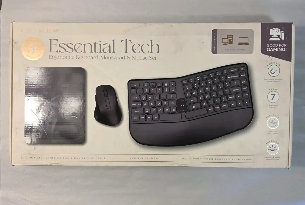 Luxe + Willow Ergonomic Keyboard Mouse & Mousepad Set (Nude)