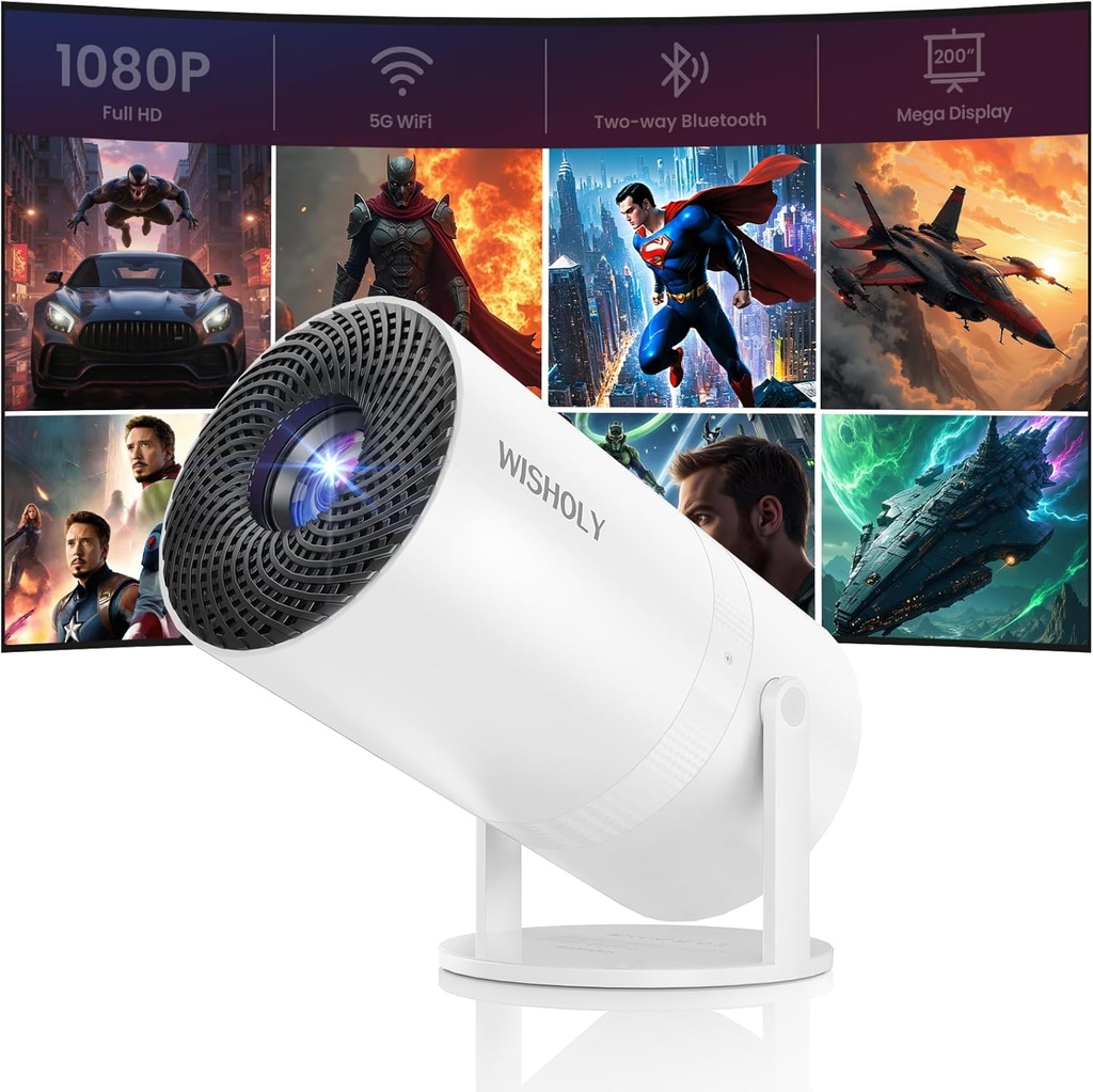 WISHOLY Mini Projector with WiFi and Bluetooth x6