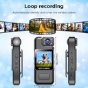 HD 4K Body Cam With 180° Rotating Lens, Smart Motion Detection And IR Cut Auto Night Vision, Cyclic Video, Portable Video Camera