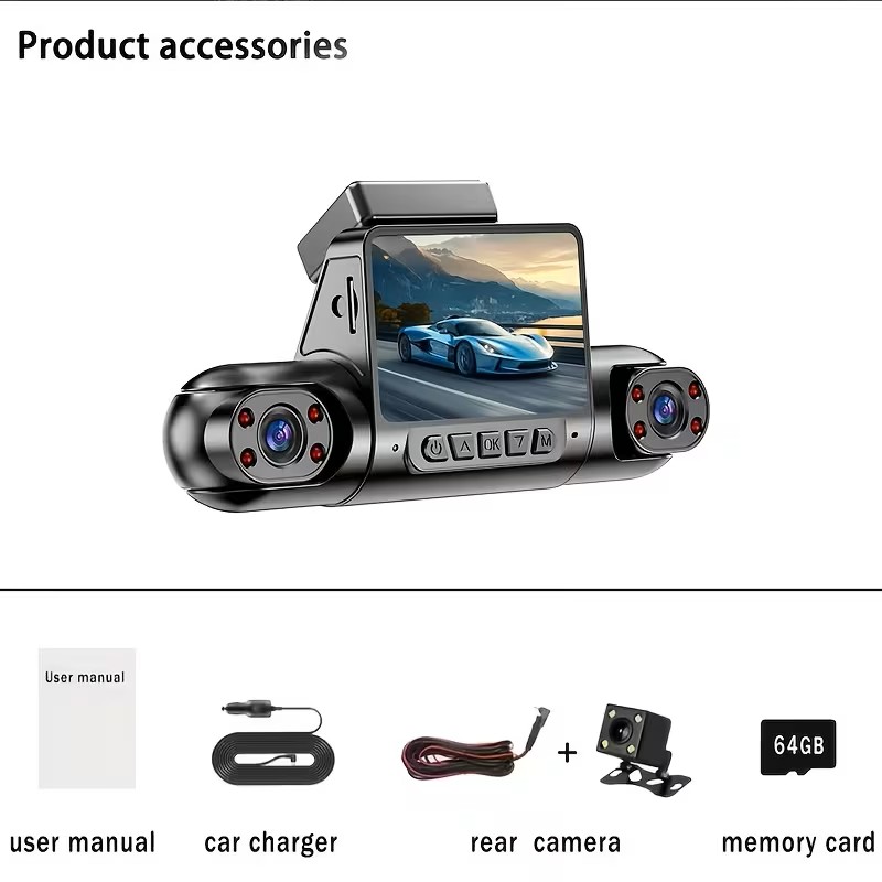AXH DVR DUAL Dash CAM with 4 Cameras  