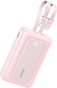 Anker Zolo Power Bank 20,000mAh 30W High-Speed Portable Charger with Built-in USB-C and Lighting  Cable pink