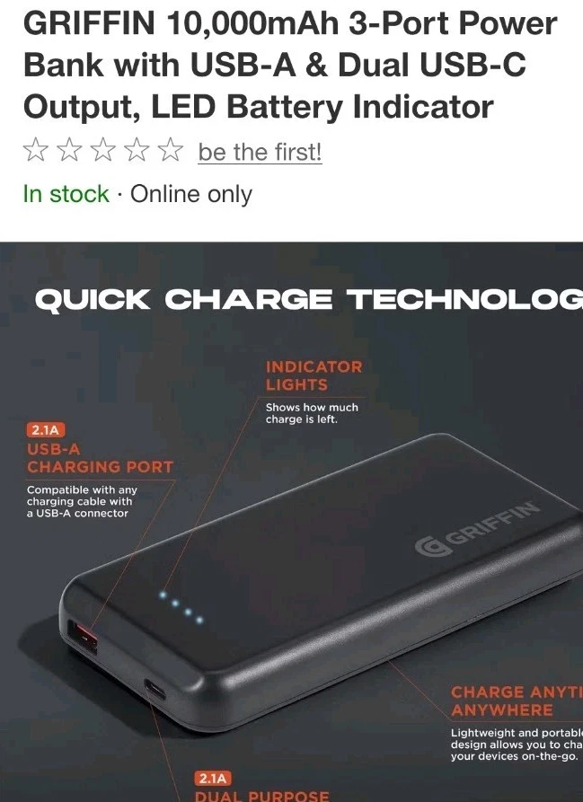 GRIFFIN 5000Mah Universal Powerbank 