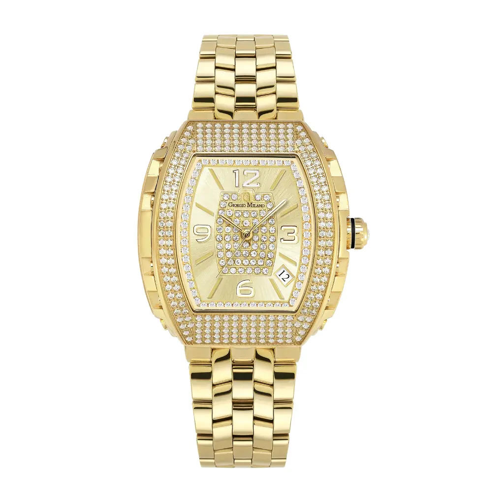 Giorgio Milano IP Gold case with Stone Bezel REGINA 242SG5M