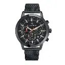 Giorgio Milano round Stainless Steel case with Black dial Black Mesh band 224SBK3