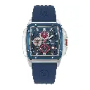 Giorgio Milano Men Square Chronograph stainless steel with blue plated bezel MARCUS 250STBL421