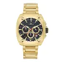 Giorgio Milano Square Chronograph date, IP gold stainless steel with black dial TRENTO 235SG03