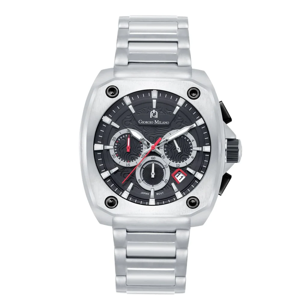 Giorgio Milano Square Chronograph date, IP stainless steel with black dial TRENTO 235ST03 