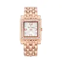 Giorgio Milano Women Square Watch with Silver Brushed dial and Rose Gold Stainless Steel Metal Bracelet 221RG2 CARINA 