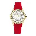 Giorgio Milano Women Round IPG Watch with Stone bezel Silver dial and RED Silicone Strap 241SG21322 EVE 