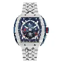 Giorgio Milano Men IP Blue Stainless Steel Watch Chrono with date, Blue Dial, Steel Metal Bracelet 233STBL04M MAESTRO METAL 