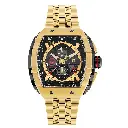 Giorgio Milano Men IP Gold and Black Stainless Steel Watch Chrono with date, Black Dial, IP Gold Metal Bracelet 233SGBK03M MAESTRO METAL