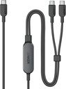 Anker 2-in-1 USB C to USB C Cable, 140W Max (1-Pack, 6 ft, Black)