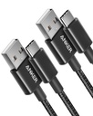 Anker USB-A to USB-C Cable, (2-Pack, 3 ft, Black) 
