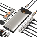 NOVOO USB C Docking Station Dual Monitor hub, 15 in1 Laptop Docking Station