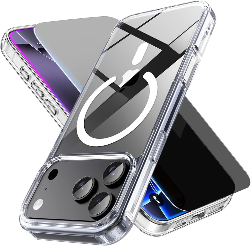 LWLFEKA Case iPhone 17 Pro Clear Case with Privacy Screen Protector 