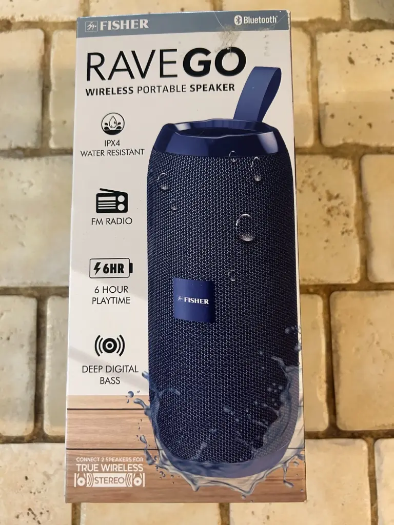 FISHER RAVE GO WIRELESS PORTABLE SPEAKER - BLACK