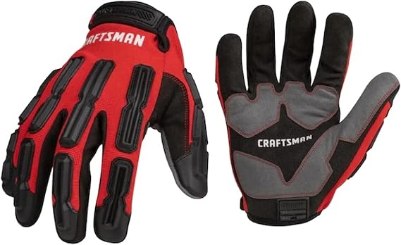 Craftsman Work Gloves, Anti-shock Impact Protection, Adjustable Cuff (pair)
