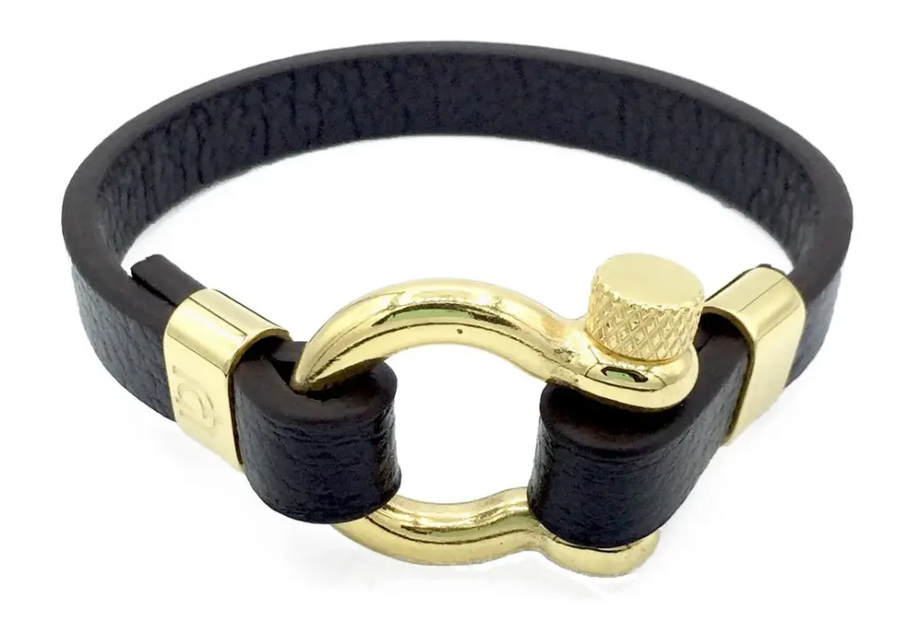GIORGIO MILANO MEN Horseshoe Leather with Screw Lock Closure BRACELET 1538SG3