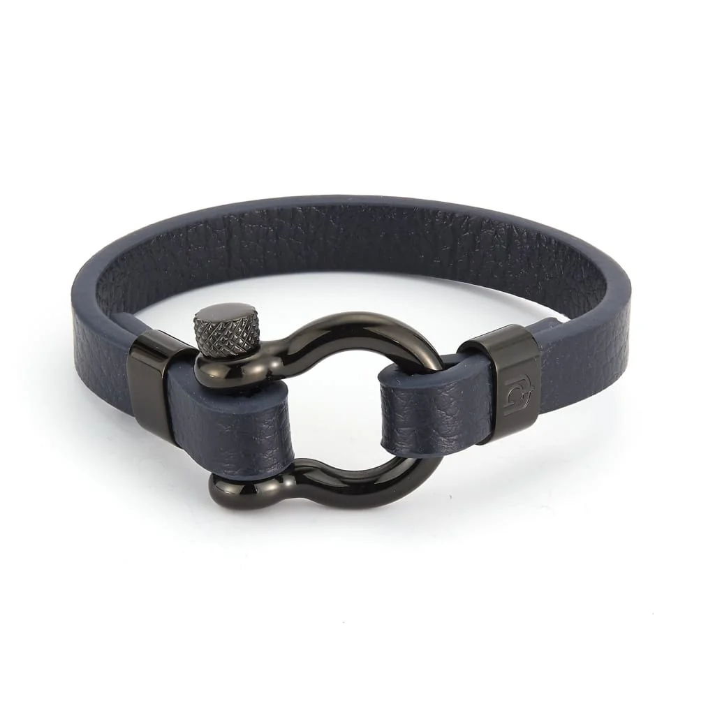 GIORGIO MILANO MEN Horseshoe Leather with Screw Lock Closure BRACELET 1538BK5